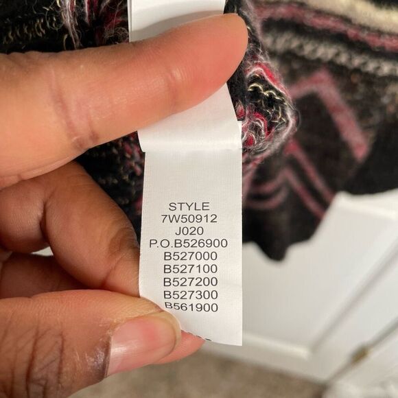 Lucky Brand Womens Cowlneck Sweater L Tunic Wool Blend Fairisle Boho Oversized - Picture 6 of 10